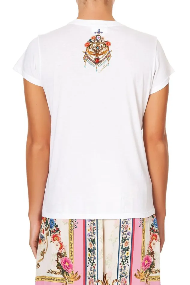 Women Tees Camilla Slim Fit Round Neck TShirt Party In The Palace