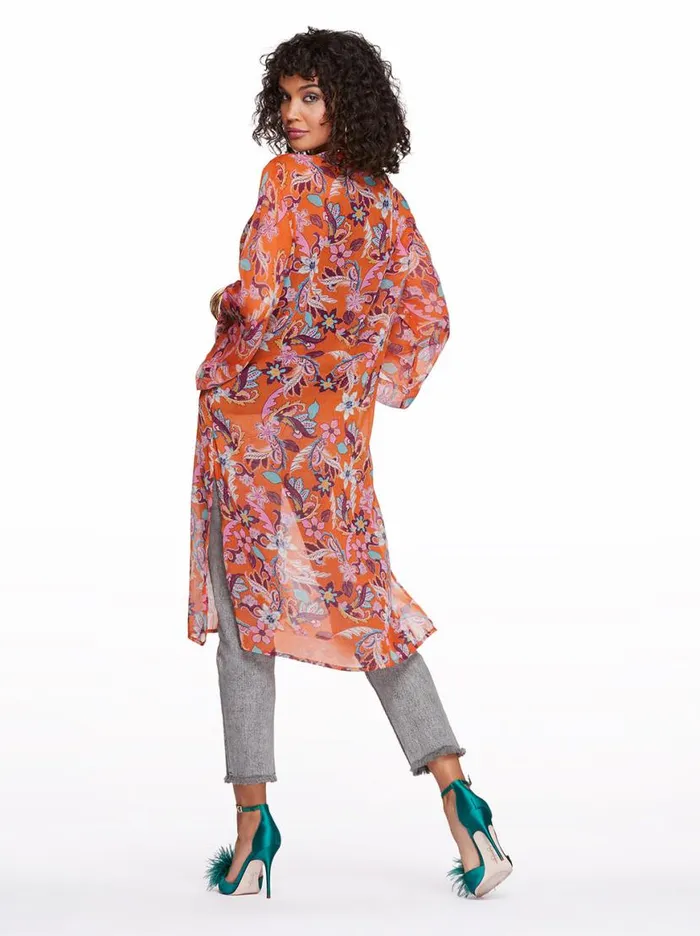 Women Tina Kimono In Vibrant Bouquet Jessica Simpson Jackets Blazers and Kimonos