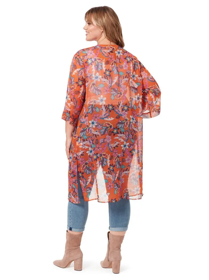 Women Tina Kimono In Vibrant Bouquet Jessica Simpson Jackets Blazers and Kimonos