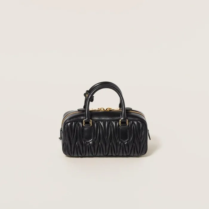 Women Top Handles Miu Miu Arcadie Matelass Nappa Leather Bag Black Women Top Handles Miu Miu Arcadie Matelass Nappa Leather Bag Black