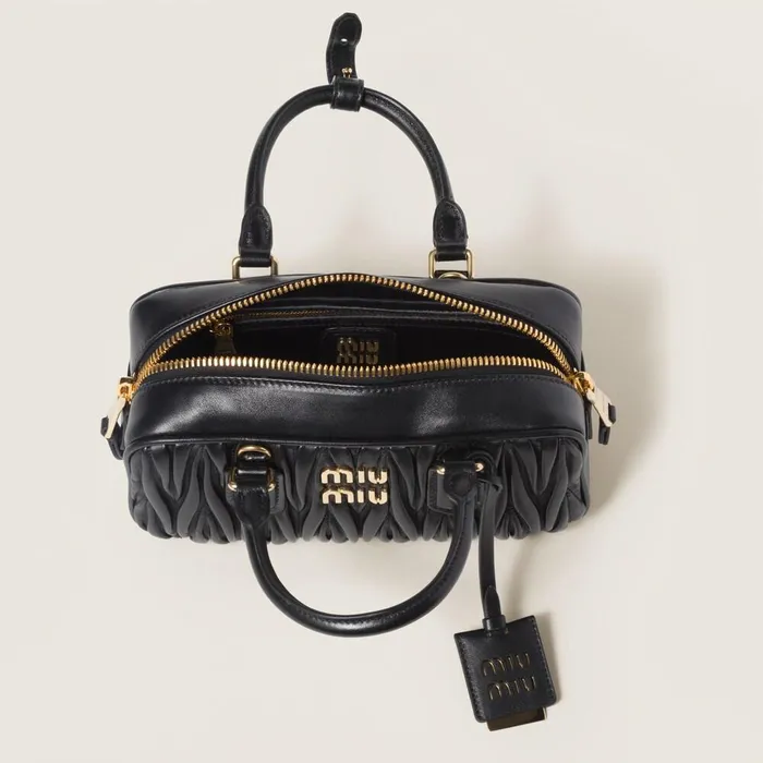 Women Top Handles Miu Miu Arcadie Matelass Nappa Leather Bag Black Women Top Handles Miu Miu Arcadie Matelass Nappa Leather Bag Black