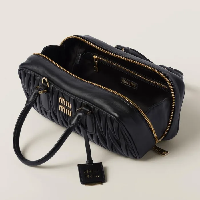 Women Top Handles Miu Miu Arcadie Matelass Nappa Leather Bag Black Women Top Handles Miu Miu Arcadie Matelass Nappa Leather Bag Black