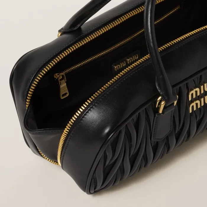 Women Top Handles Miu Miu Arcadie Matelass Nappa Leather Bag Black Women Top Handles Miu Miu Arcadie Matelass Nappa Leather Bag Black