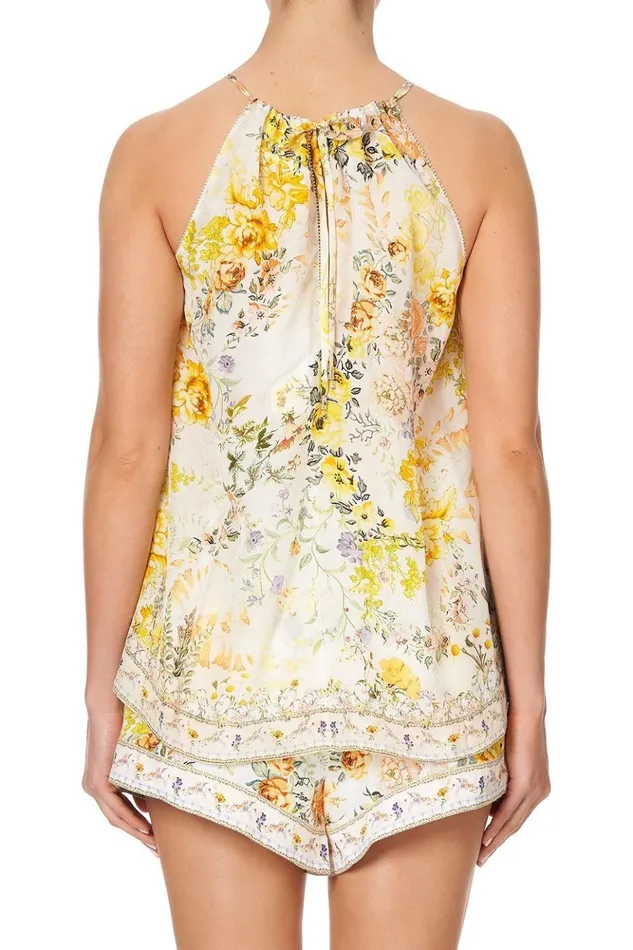 Women Tops Camilla Flared Cami W Neck Tie In The Hills Of Tuscany