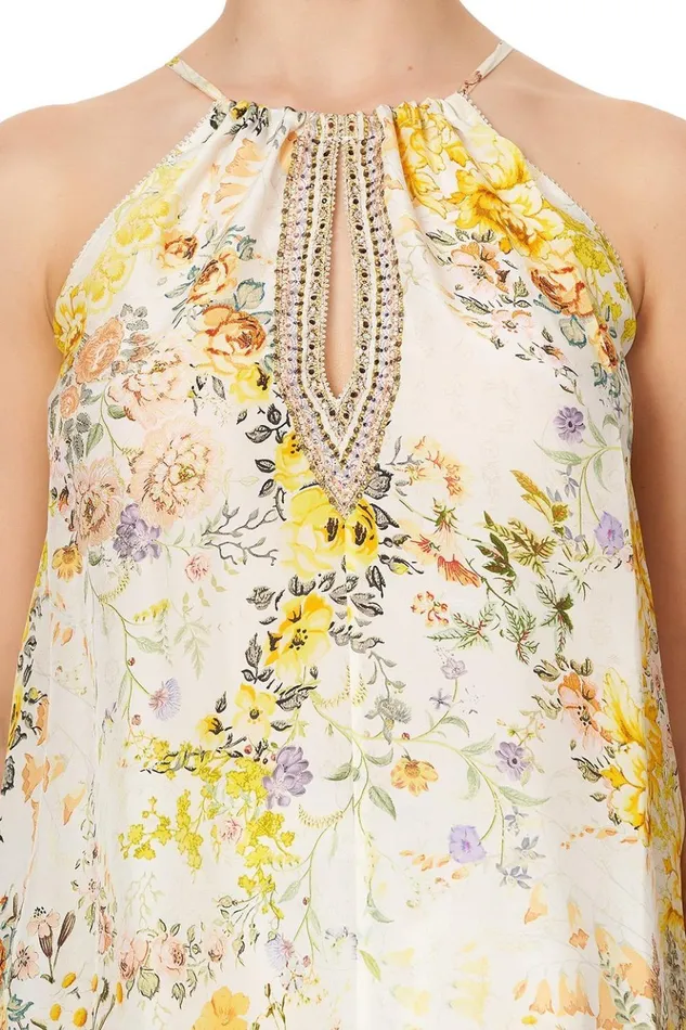 Women Tops Camilla Flared Cami W Neck Tie In The Hills Of Tuscany