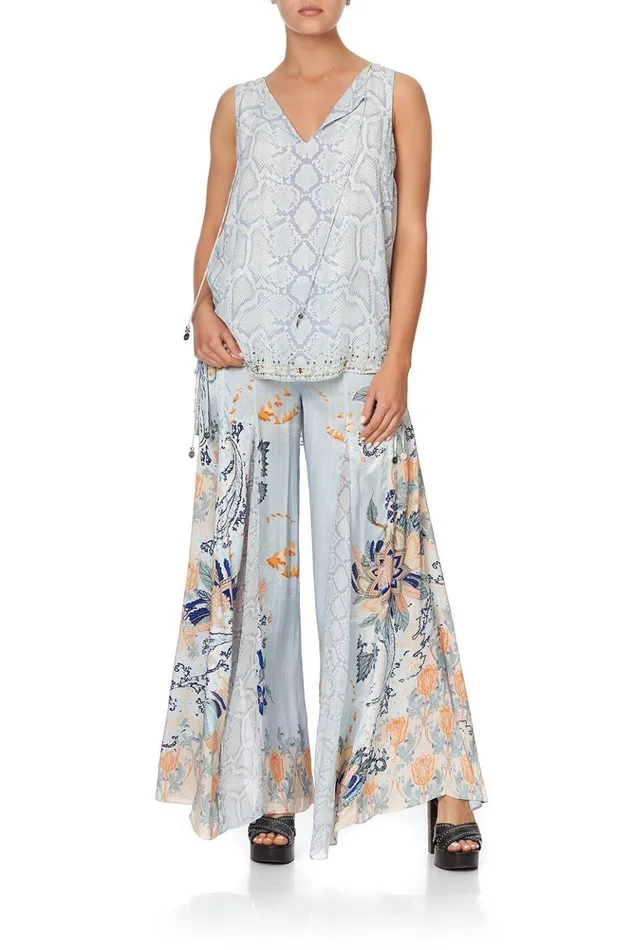 Women Tops Camilla Front Split Tunic Bush Diamond
