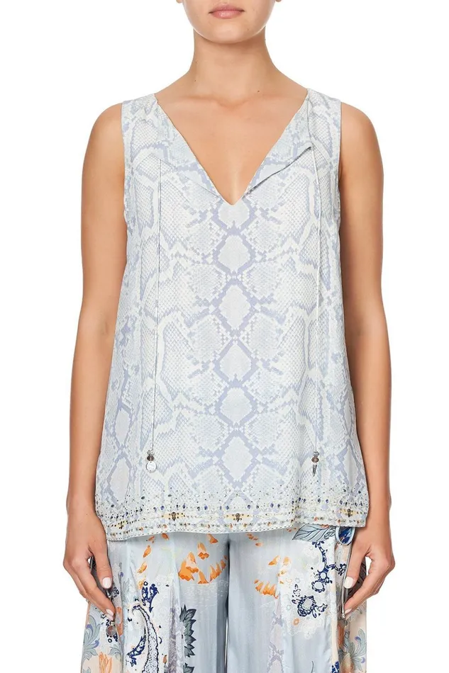 Women Tops Camilla Front Split Tunic Bush Diamond
