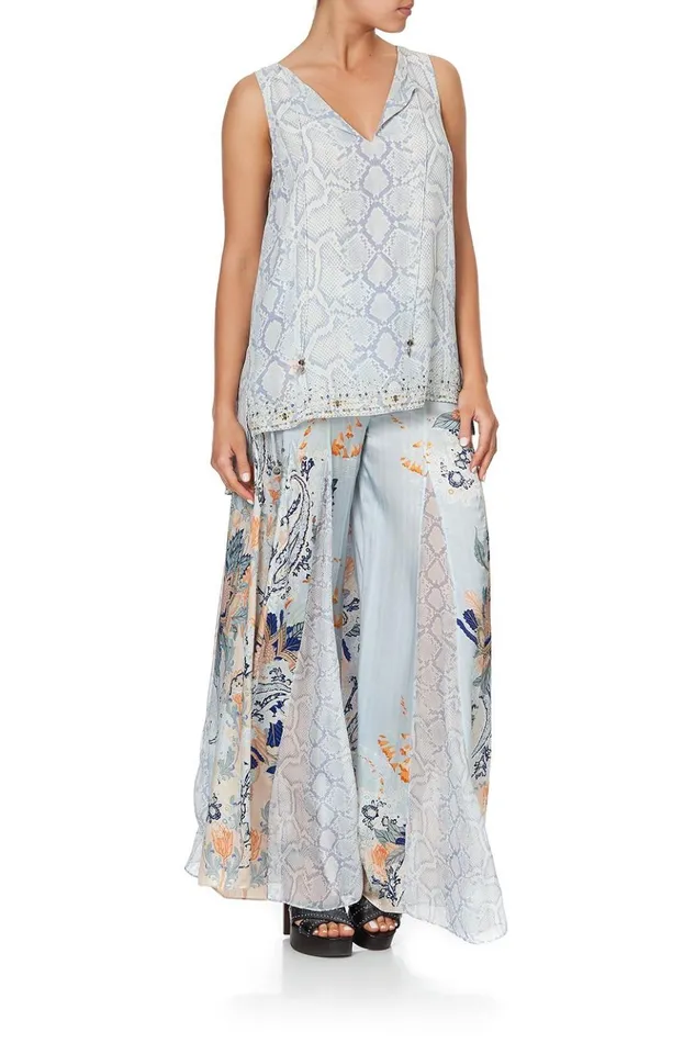 Women Tops Camilla Front Split Tunic Bush Diamond