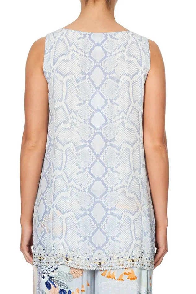 Women Tops Camilla Front Split Tunic Bush Diamond