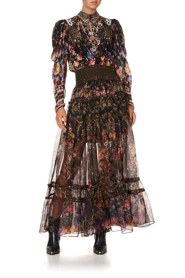 Women Tops Camilla Pintuck Blouse With Draped Sleeve Blushing Manor