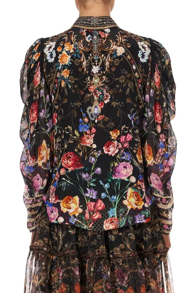 Women Tops Camilla Pintuck Blouse With Draped Sleeve Blushing Manor