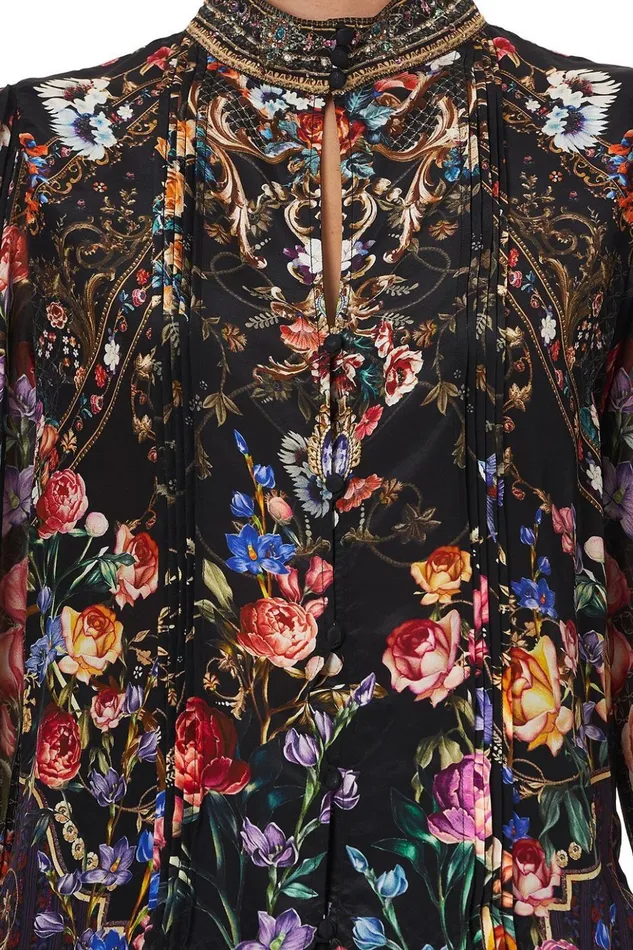 Women Tops Camilla Pintuck Blouse With Draped Sleeve Blushing Manor