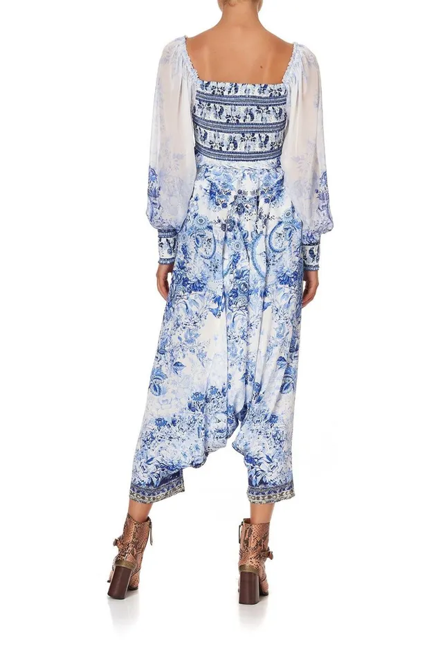 Women Tops Camilla Shirred Bodice Blouse High Tea