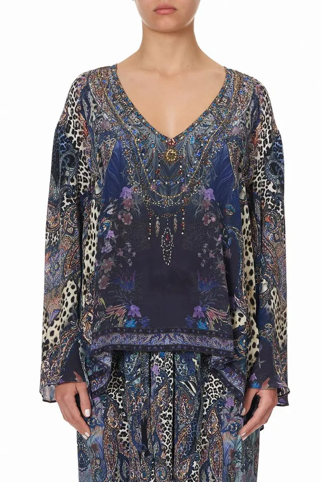 Women Tops Camilla V Neck ALine Blouse Festival Express
