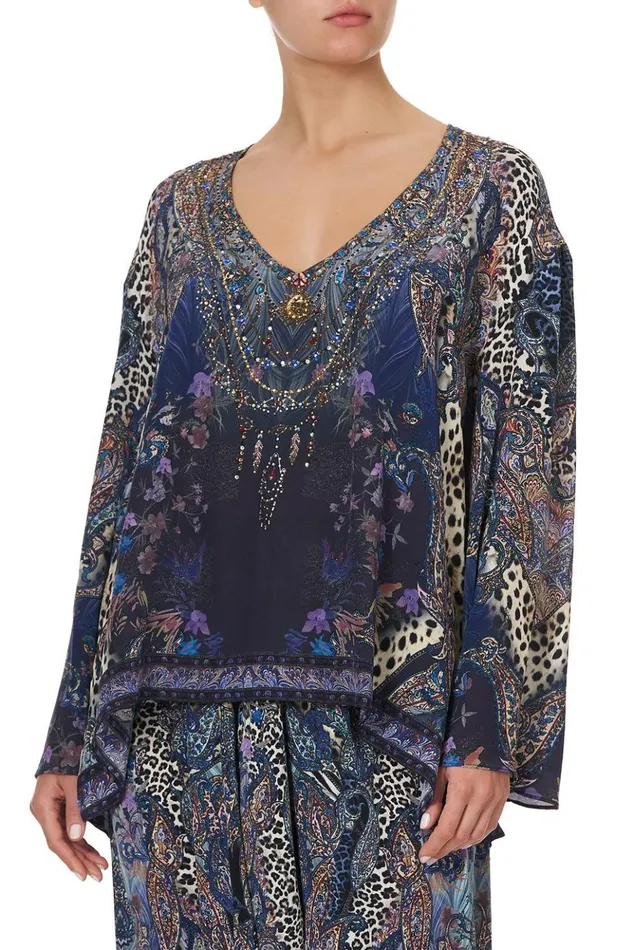Women Tops Camilla V Neck ALine Blouse Festival Express