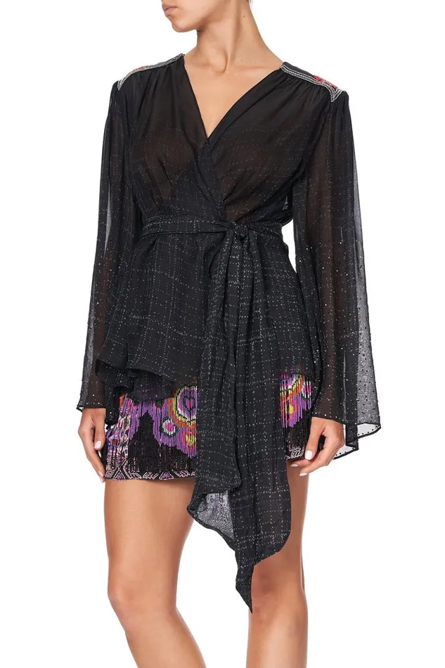 Women Tops Camilla Wrap Blouse With Yoke Mina Mina