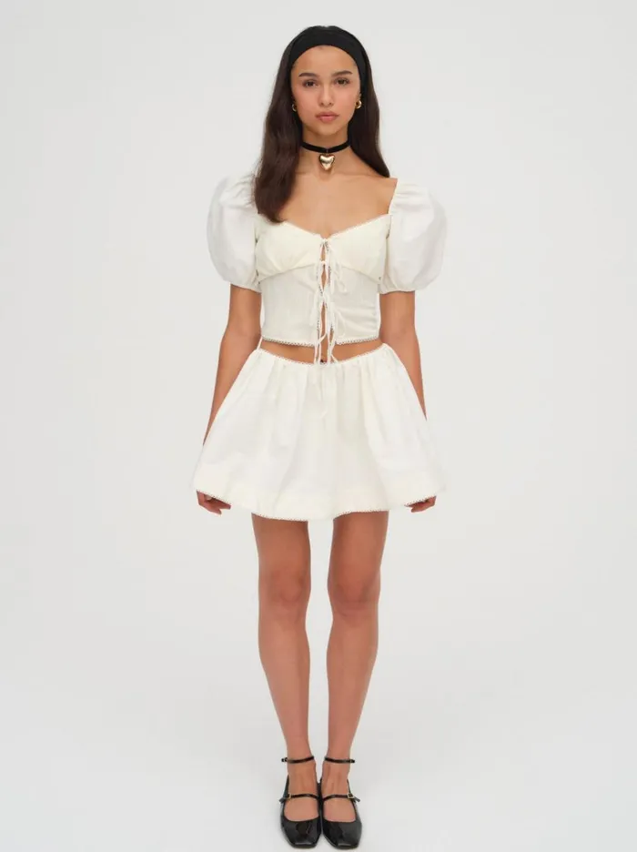Women Tops For Love and Lemons Billie Pointelle Top Ivory Women Tops For Love and Lemons Billie Pointelle Top Ivory