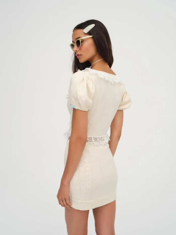 Women Tops For Love and Lemons Daniela Knit Top Beige Women Tops For Love and Lemons Daniela Knit Top Beige
