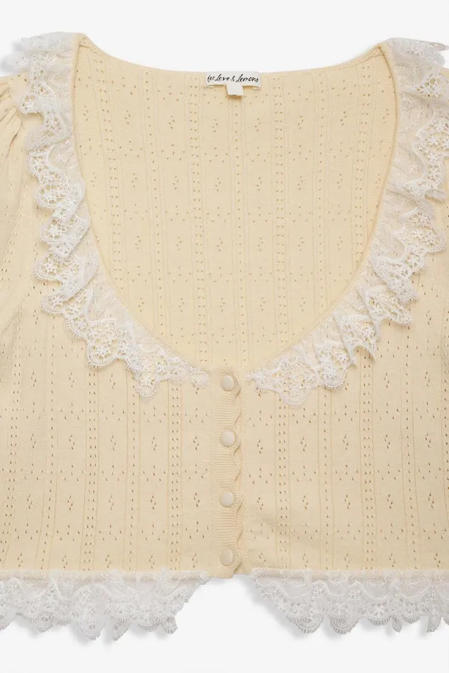 Women Tops For Love and Lemons Daniela Knit Top Beige Women Tops For Love and Lemons Daniela Knit Top Beige