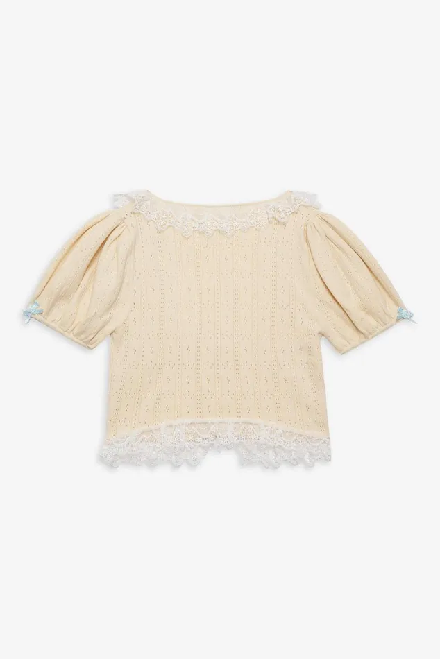 Women Tops For Love and Lemons Daniela Knit Top Beige Women Tops For Love and Lemons Daniela Knit Top Beige