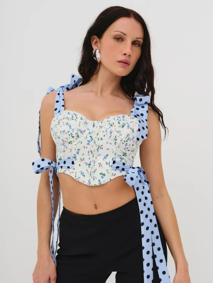 Women Tops For Love and Lemons Eugene Corset Top Blue Women Tops For Love and Lemons Eugene Corset Top Blue