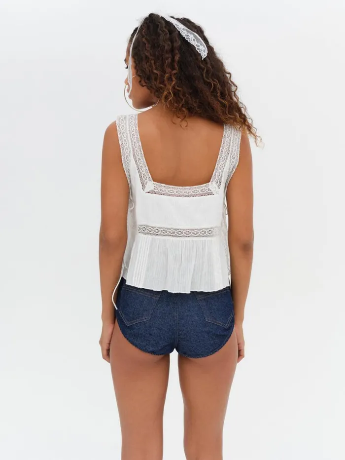 Women Tops For Love and Lemons Jolene Embroidered Top White Women Tops For Love and Lemons Jolene Embroidered Top White