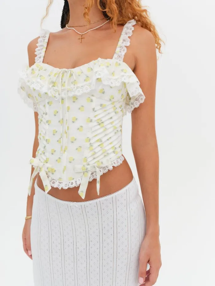 Women Tops For Love and Lemons Melanie Corset Top Yellow Women Tops For Love and Lemons Melanie Corset Top Yellow