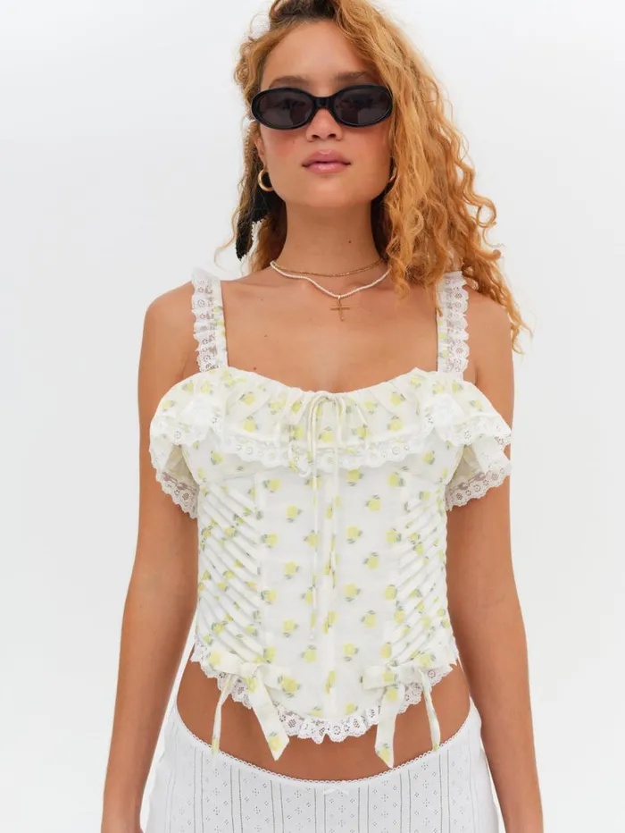 Women Tops For Love and Lemons Melanie Corset Top Yellow Women Tops For Love and Lemons Melanie Corset Top Yellow