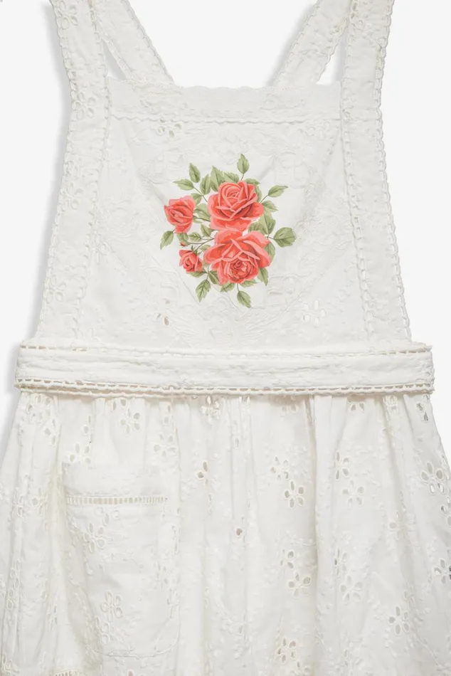 Women Tops For Love and Lemons Rose Embroidered Apron White Women Tops For Love and Lemons Rose Embroidered Apron White