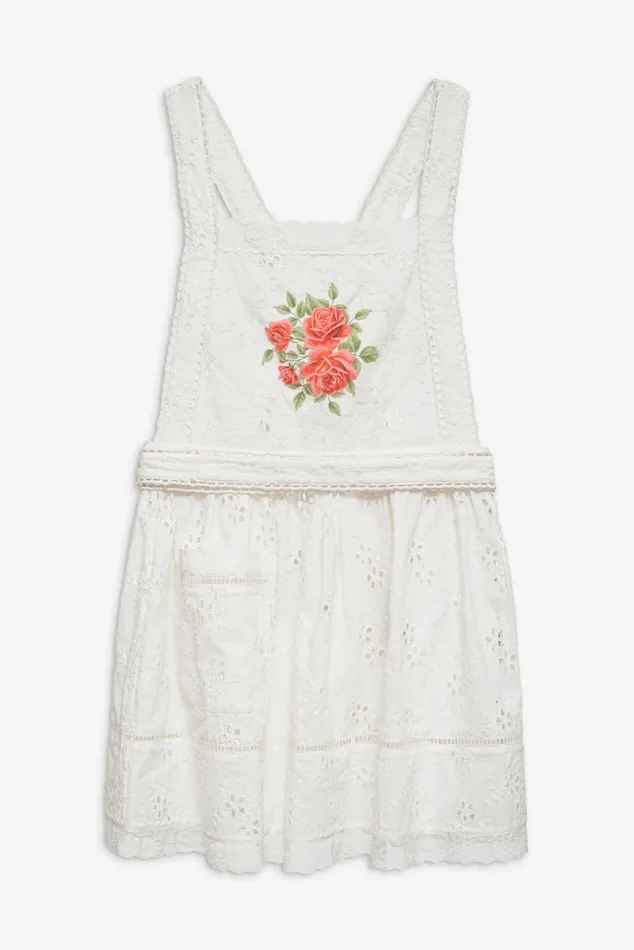 Women Tops For Love and Lemons Rose Embroidered Apron White Women Tops For Love and Lemons Rose Embroidered Apron White