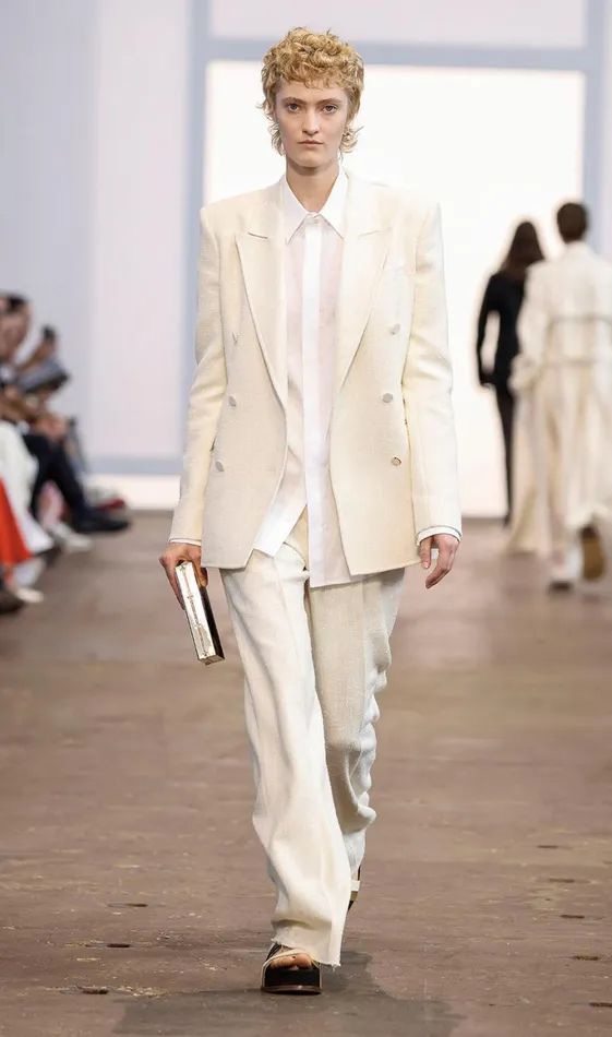 Women Tops Gabriela Hearst Albruna Shirt In White Aloe Linen