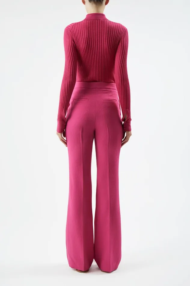 Women Tops Gabriela Hearst Cavalieri Knit Shirt In Fuchsia Cashmere Silk