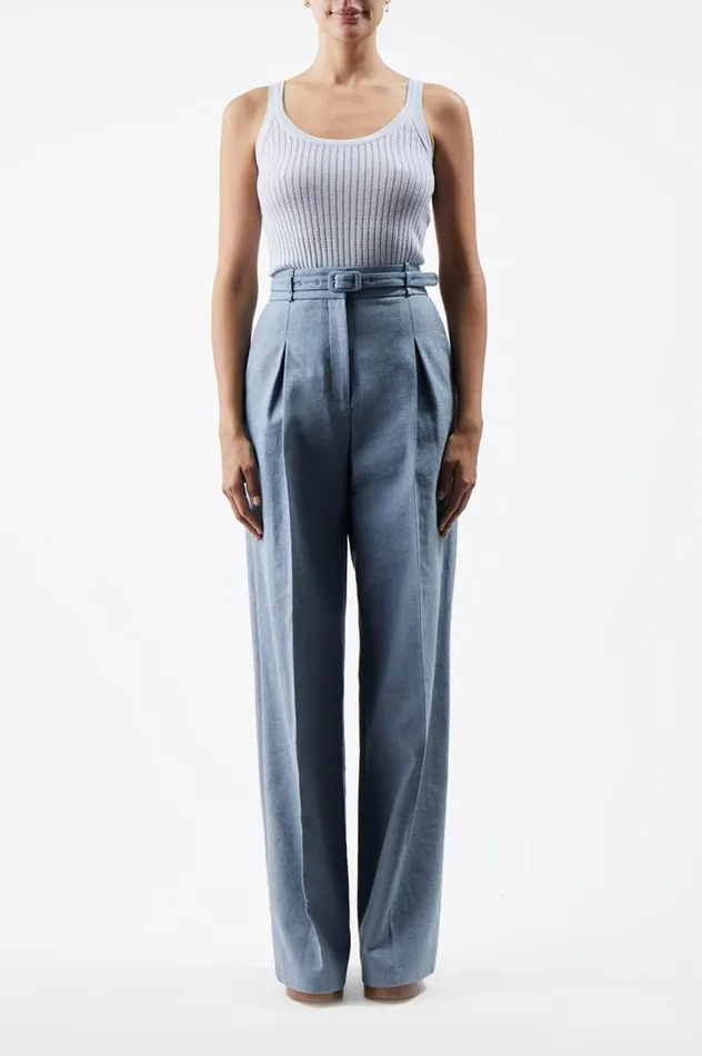 Women Tops Gabriela Hearst Graham Pointelle Knit Tank Top In Halogen Blue Cashmere Silk