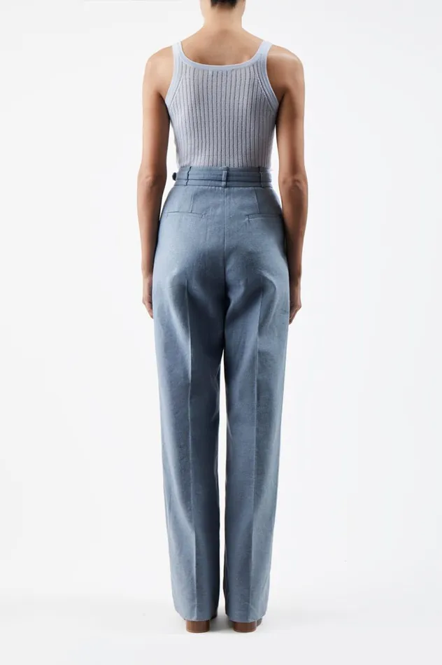 Women Tops Gabriela Hearst Graham Pointelle Knit Tank Top In Halogen Blue Cashmere Silk