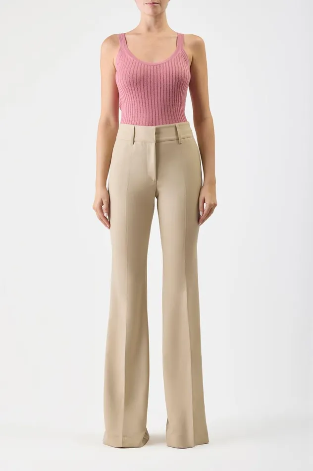 Women Tops Gabriela Hearst Nevin Pointelle Knit Tank Top In Rose Quartz Cashmere Silk