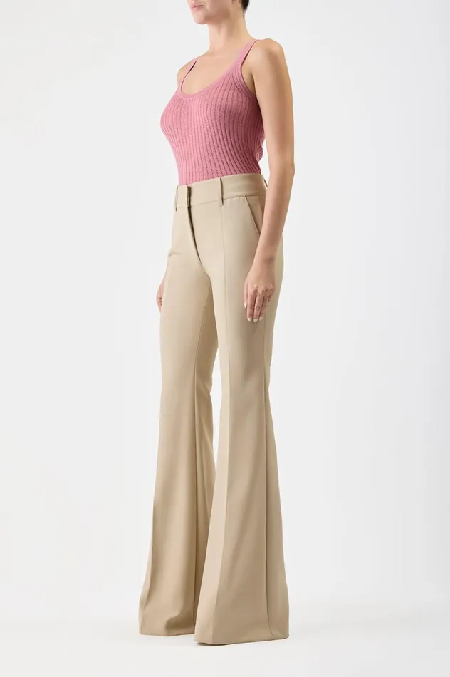 Women Tops Gabriela Hearst Nevin Pointelle Knit Tank Top In Rose Quartz Cashmere Silk