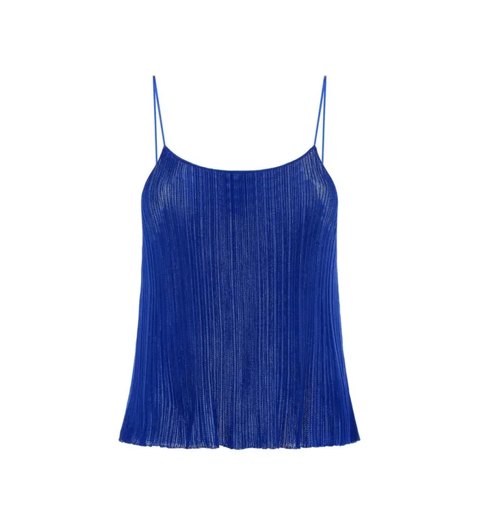Women Tops Tom Ford Shiny Viscose Rib Tank Top Cobalt