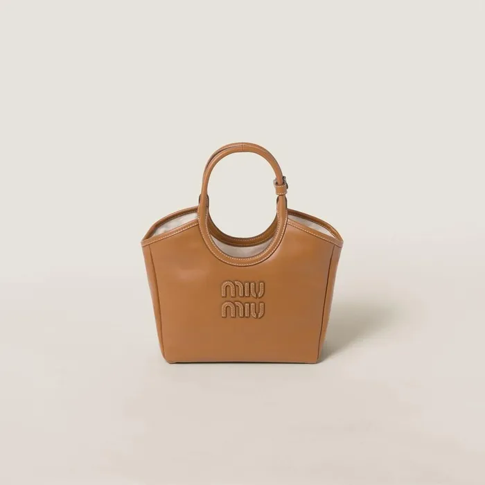 Women Totes Miu Miu IVY Leather Bag Caramel