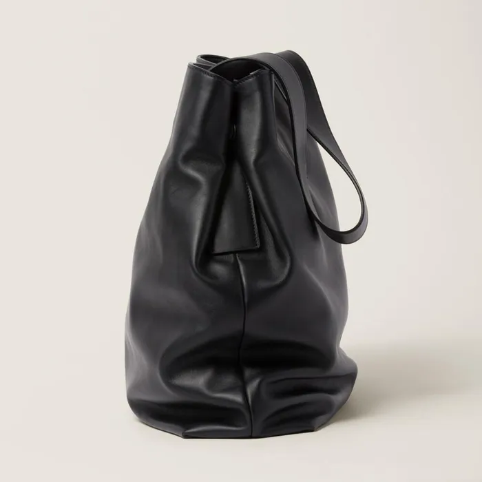 Women Totes Miu Miu Leather Hobo Bag Black Women Totes Miu Miu Leather Hobo Bag Black