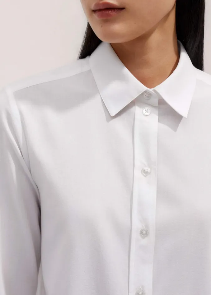 Women Travel Layering Shirt White MEEM