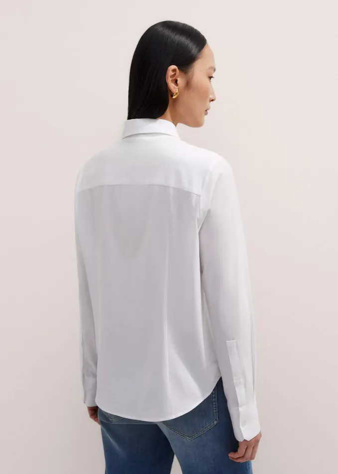 Women Travel Layering Shirt White MEEM
