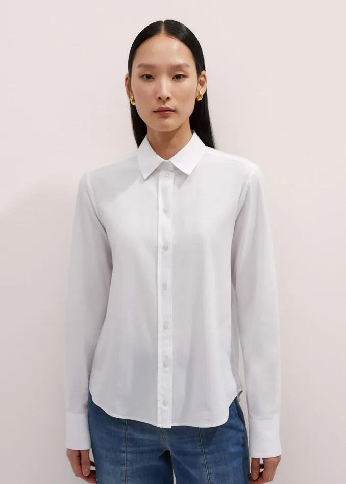 Women Travel Layering Shirt White MEEM