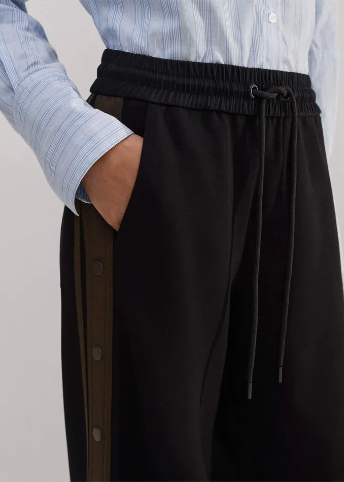 Women Travel Tailoring Snap Detail Track Pant Blackdeep Autumn Olive MEEM