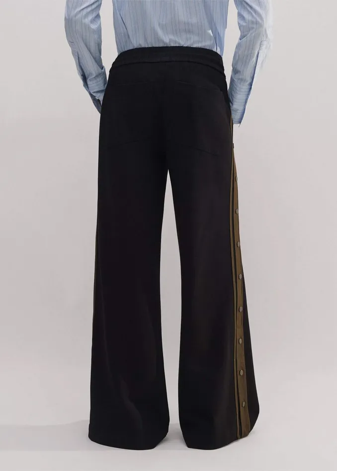 Women Travel Tailoring Snap Detail Track Pant Blackdeep Autumn Olive MEEM