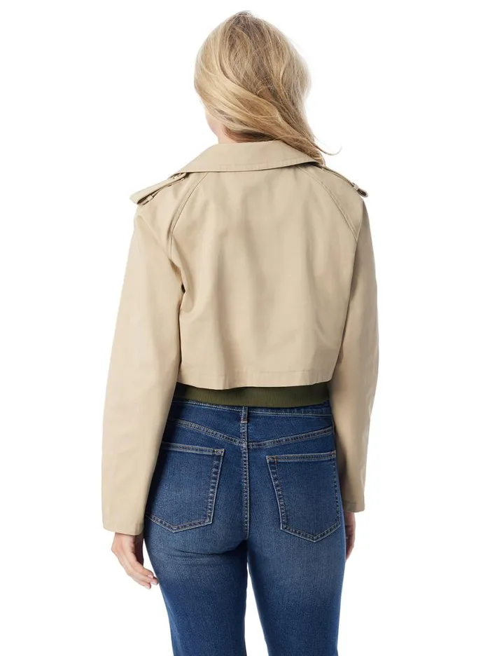 Women Trench Bomber Jacket In Khaki Jessica Simpson Jackets Blazers and Kimonos