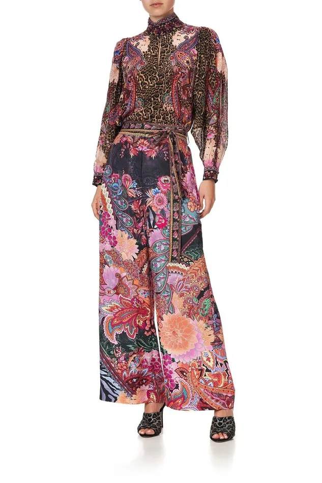 Women Trousers and Leggings Camilla Paperbag Waist Wide Leg Pant Swinging Sixties