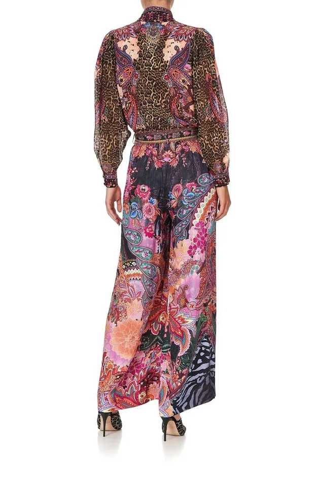Women Trousers and Leggings Camilla Paperbag Waist Wide Leg Pant Swinging Sixties