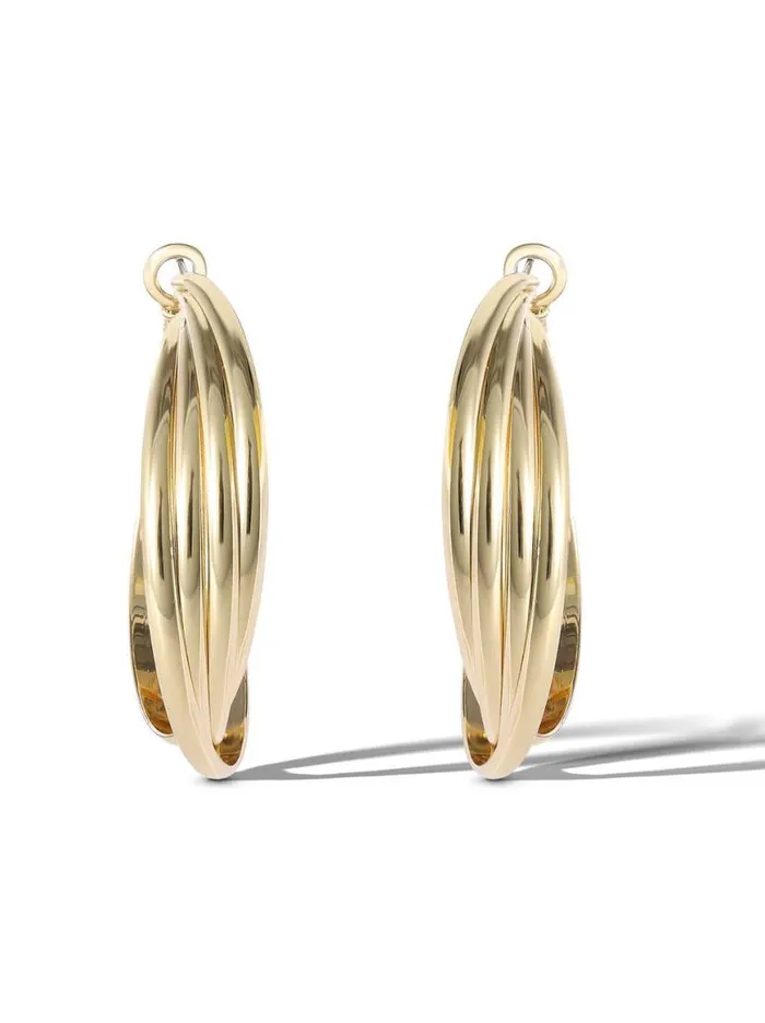 Women Twisted Layered Hoop Earrings In Gold Jessica Simpson Earrings
