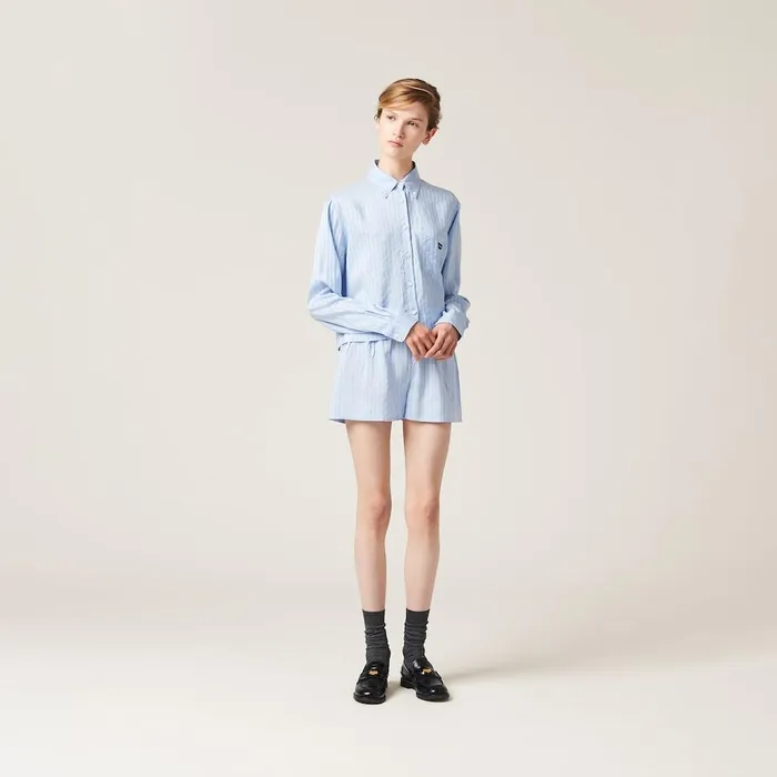 Women Underwear And Beachwear Miu Miu Jacquard Pong Boxer Shorts Sky Bluewhite Women Underwear And Beachwear Miu Miu Jacquard Pong Boxer Shorts Sky Bluewhite