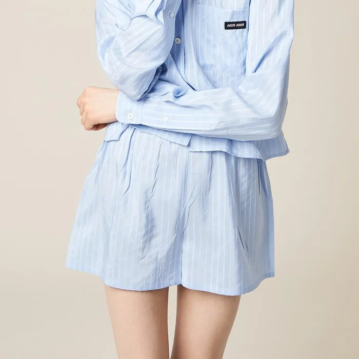 Women Underwear And Beachwear Miu Miu Jacquard Pong Boxer Shorts Sky Bluewhite Women Underwear And Beachwear Miu Miu Jacquard Pong Boxer Shorts Sky Bluewhite